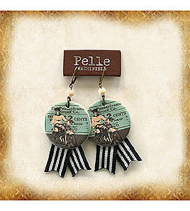 ｐｅｌｌｅプリントレザーピアス　クラシックバイク